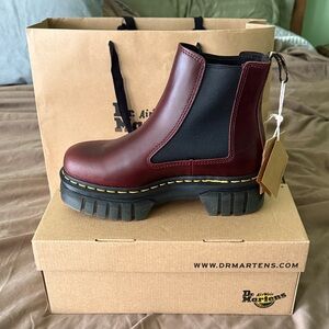 Dr. Martens Women's Cherry Red and Black Platform Boots